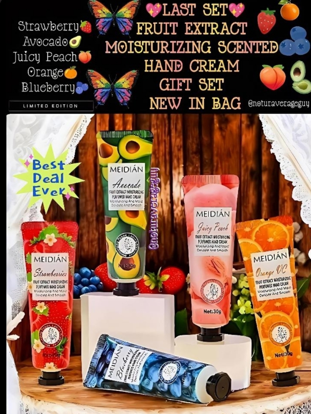 🆕FRUIT EXTRACT MOISTURIZING SCENTED HAND CREAM GIFT SET NEW IN BAG